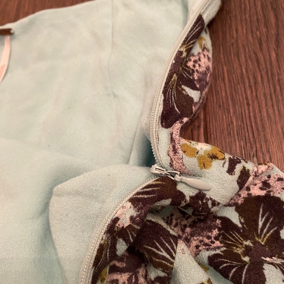 Free People- mint floral shorts - Picture 7 of 9